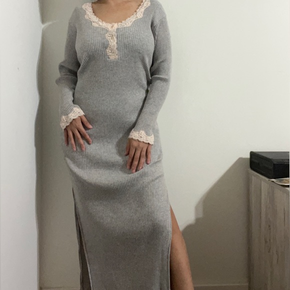 Vintage 90s Victoria’s Secret ribbed lace cotton slip dress - Picture 4 of 13